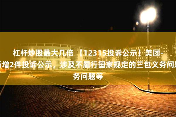 杠杆炒股最大几倍 【12315投诉公示】美团-W新增2件投诉公示，涉及不履行国家规定的三包义务问题等