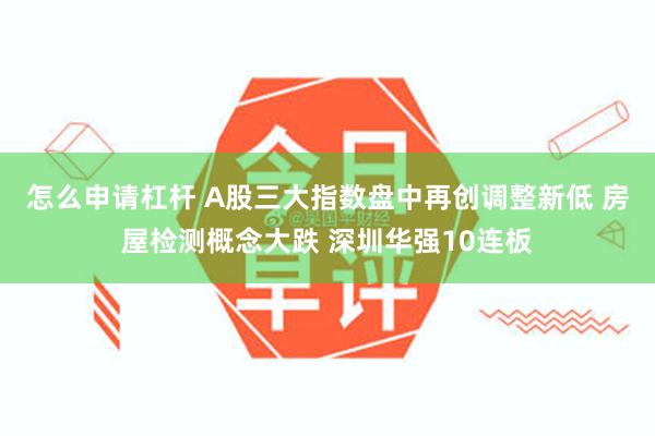 怎么申请杠杆 A股三大指数盘中再创调整新低 房屋检测概念大跌