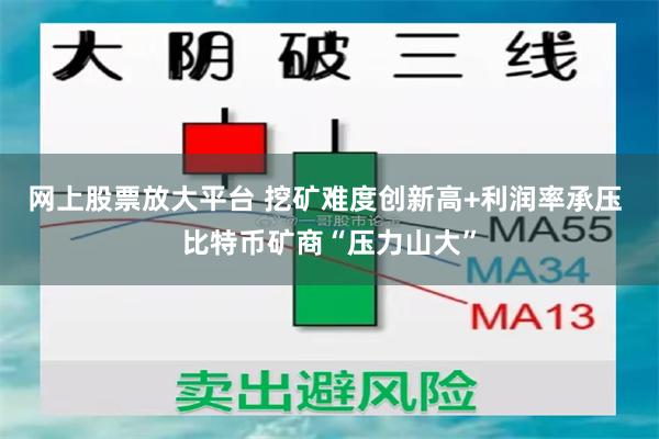 网上股票放大平台 挖矿难度创新高+利润率承压 比特币矿商“压