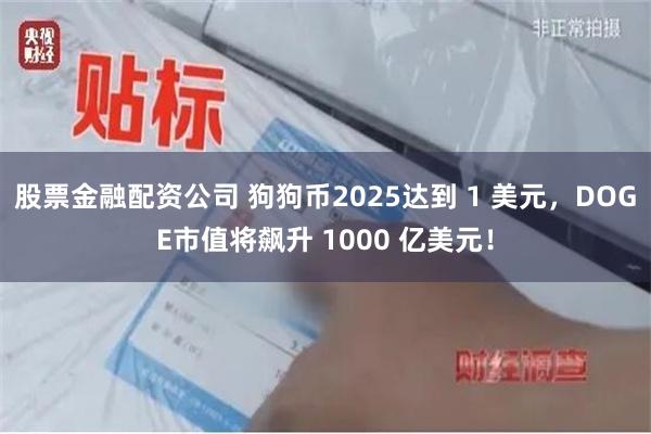 股票金融配资公司 狗狗币2025达到 1 美元，DOGE市值